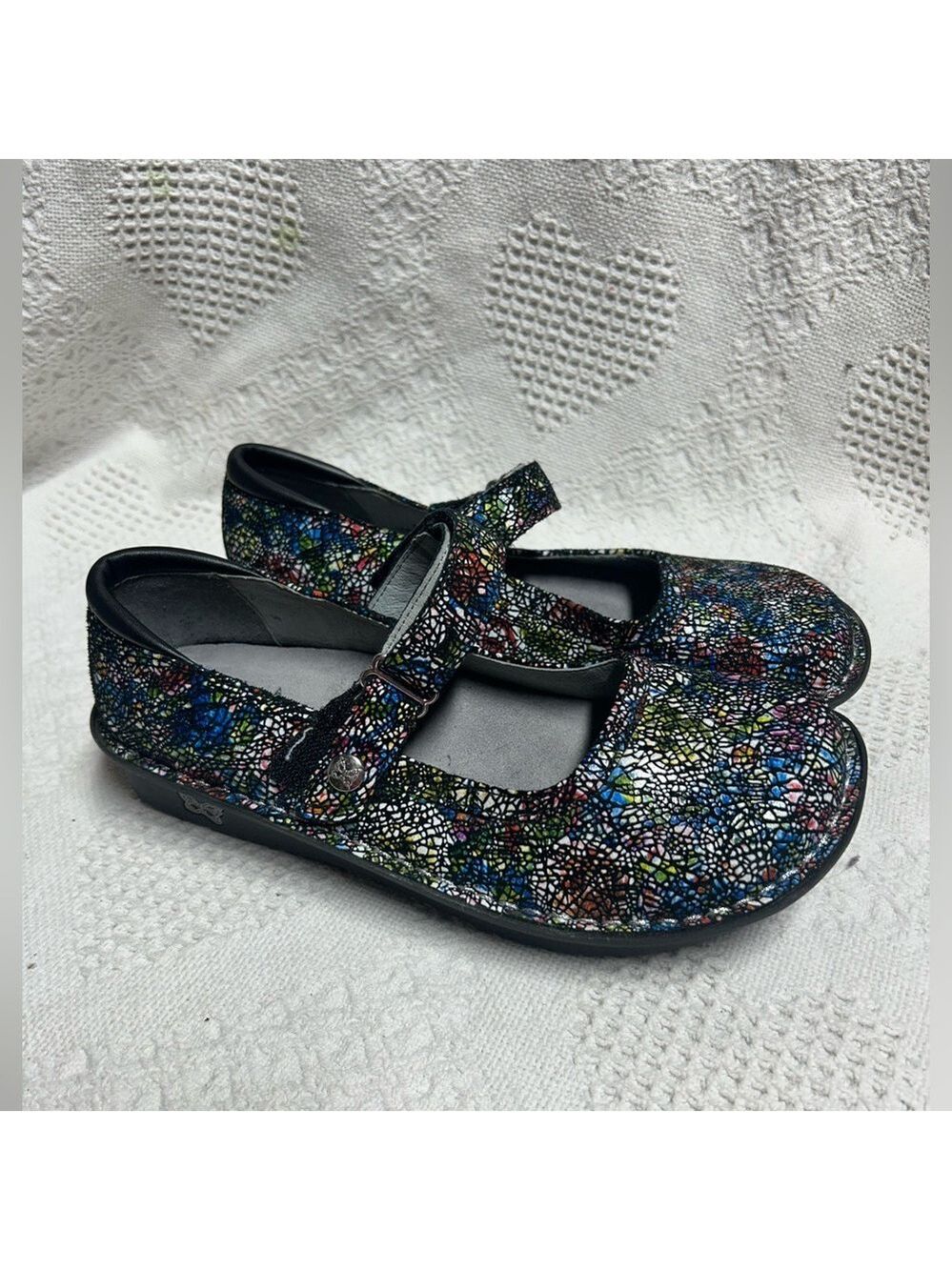 Alegria Belle Cathedral Multicolor Mary Jane Clog Comfort Shoe Women 37 US 6.5